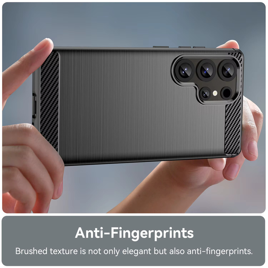 Schutzhülle aus weichem TPU-Silikon mit Carbon-Faser-Optik für Samsung Galaxy S25 S24 S23 Ultra Plus FE in Schwarz - Bild 3