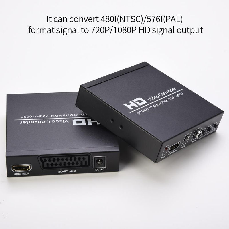 Andoer SCART zu HD Videokonverter in Schwarz mit 720P/1080P-Schalter, PAL/NTSC-Umschaltung und 3,5-mm-Audio-Koaxialausgang - Bild 9