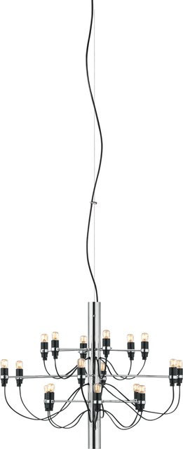 Flos 2097 18 Pendelleuchte in Silber und Transparent mit Glühbirnen - Bild 1