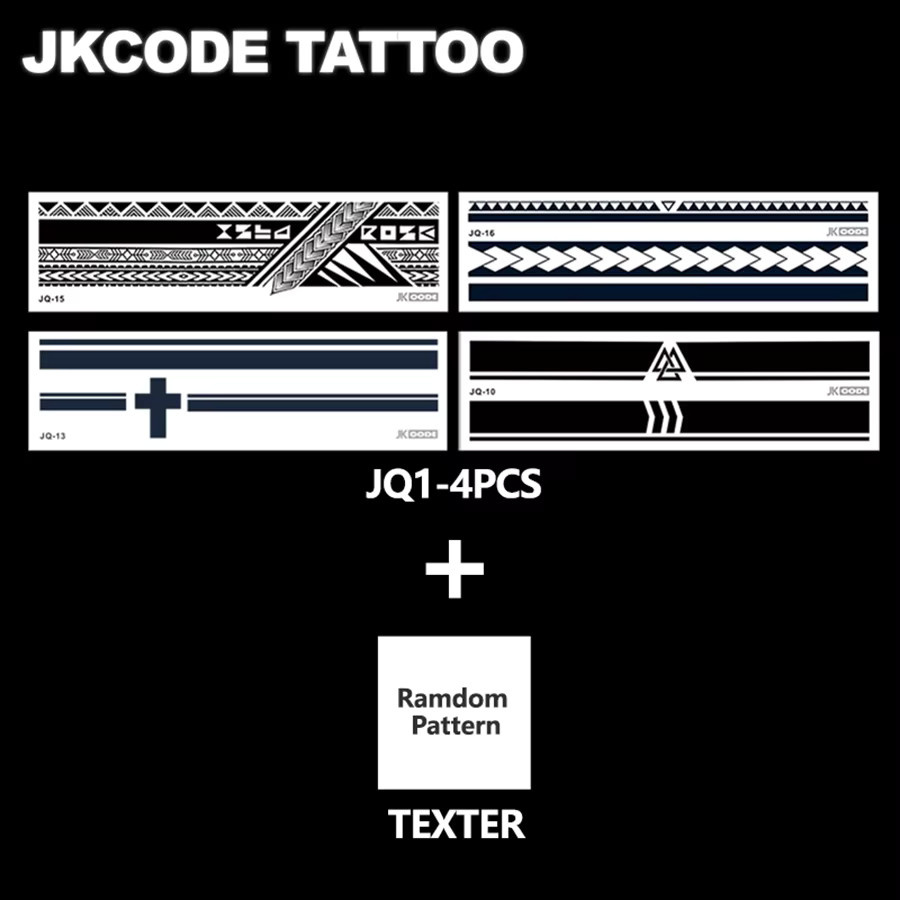 JKCODE TATTOO Armring-Tattoo-Aufkleber, 4-teiliges Set, Unisex - Bild 2