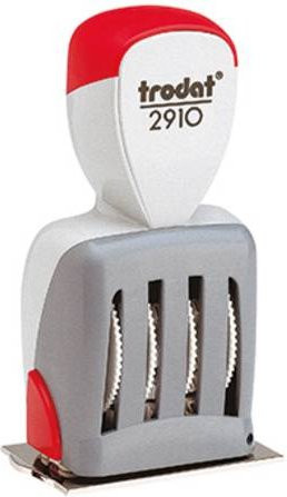 Trodat Classic Datumstempel 2910/C9 in Lichtgrau und Rot, Breite: 54 mm, Höhe: 30 mm - Bild 1