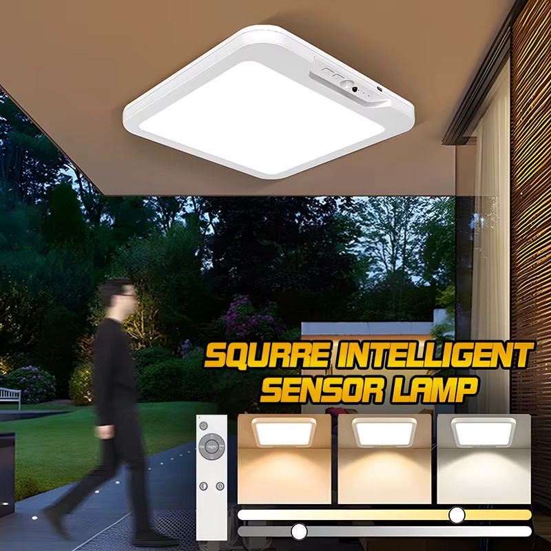 DUNDUN Wiederaufladbare Deckenleuchte mit Bewegungssensor und Fernbedienung, weiße kabellose LED-Leuchte für Innenräume und Badezimmer - Bild 2