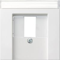 Gira Zentralplatte für TAE- und USB-Steckdose mit Beschriftungsfeld in Weiß - Bild 1