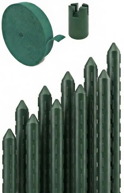 TTL GARDEN Rankstäbe Set Grün, 10er Set, Stahlkern mit Kunststoffbeschichtung, Höhe: 120 cm - Bild 1