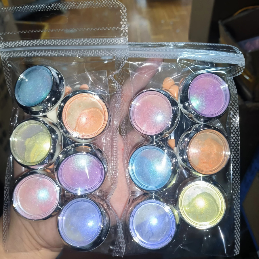 MAFANAILS Aurora Meerjungfrau Nail Art Pulver, 6 Gläser, Holographisch, Perlglanz Chrom Pigment - Bild 2