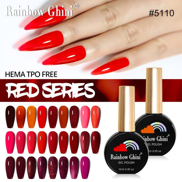 Rainbow Ghini Nagellack, Rot, Glänzend, 15 ml - Bild 1