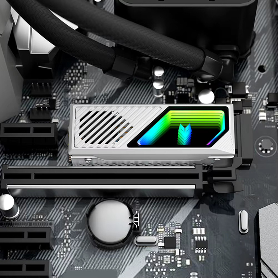 ALLOYSEED M.2 2280 SSD Kühler aus Aluminiumlegierung mit integriertem 5V 3 Pin ARGB Lüfter in Schwarz - Bild 5