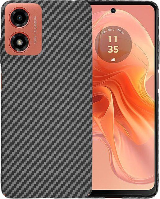 Techsuit Carbonite FiberShell Schutzhülle für Motorola Moto G04s, E14, G04 und G24 in Schwarz - Bild 1