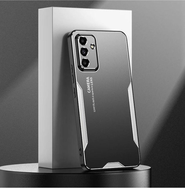 Samsung Handyhülle aus Aluminiumlegierung in Grau mit mattem Metall-Finish für verschiedene Modelle wie A17 5G - Bild 1