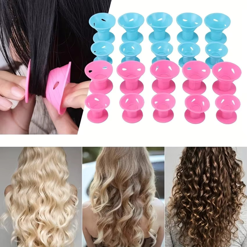10 Stück Heatless Lockenwickler aus Silikon, Haar Styling Werkzeuge - Bild 3
