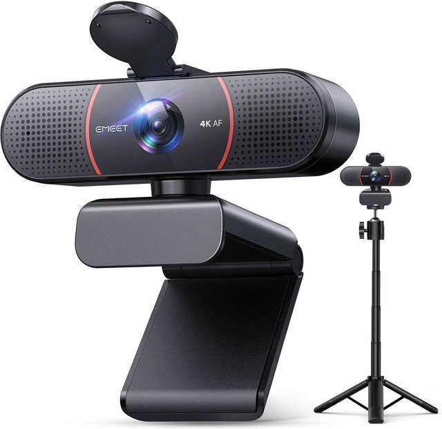 EMEET C960 4K Webcam mit 8MP UHD Sony Sensor, Autofokus und integriertem Lichtschutz in Schwarz - Bild 1