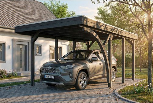 SKANHOLZ Carport Friesland mit Einfahrtsbogen aus Fichte in Schiefergrau B/T: 320 x 555 cm - Bild 1