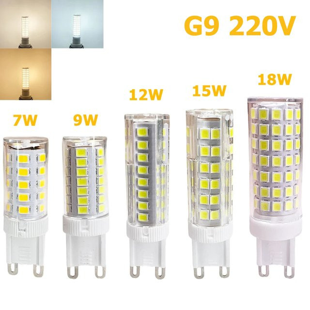 YORYZENG G9 LED Mini Glühbirne aus Keramik mit 220V, SMD Mais Licht für Kronleuchter und Zuhause, Weiß - Bild 1