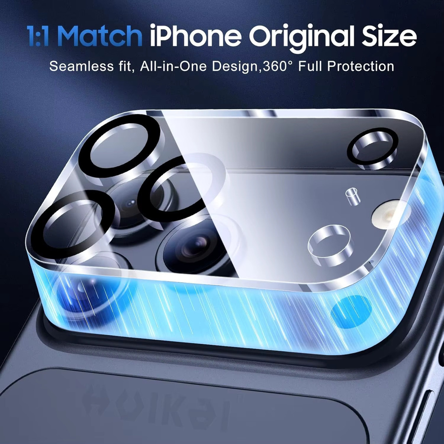3er-Pack Transparentes Gehärtetes Glas für Apple iPhone 17 Pro Max, iPhone 17 Pro und iPhone 17 Air als Kamera-Objektivschutz mit 9H Härtegrad - Bild 4