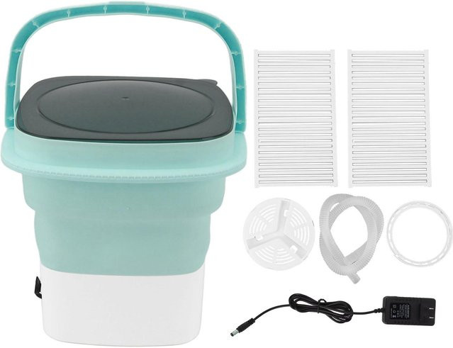 Tragbare Mini Waschmaschine OutsideWorld Toplader Faltbarer Wäscheeimer in Grün - Bild 1