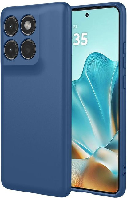 Flexible Flüssigsilikon TPU Handyhülle für Motorola Moto G86 Power 5G in Blau - Bild 1