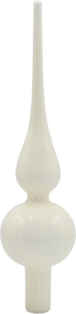 Vitbis Weihnachtsbaumspitze aus Glas in Perlweiß mit schlanker Silhouette, Höhe: 6 cm - Bild 1