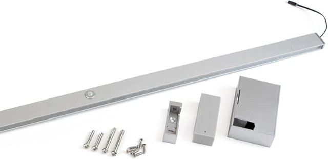 Emuca Garderobenstange Castor mit LED-Licht und Bewegungssensor, Metallic Grau - Bild 1