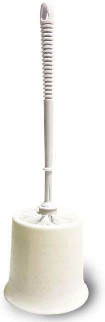 Toilettenbürsten-Abfallbehälter mit Klappdeckel in Weiß, geruchsdichter Mülleimer aus Kunststoff für das Badezimmer, Höhe: 40,9 cm, Breite: 16,8 cm - Bild 1