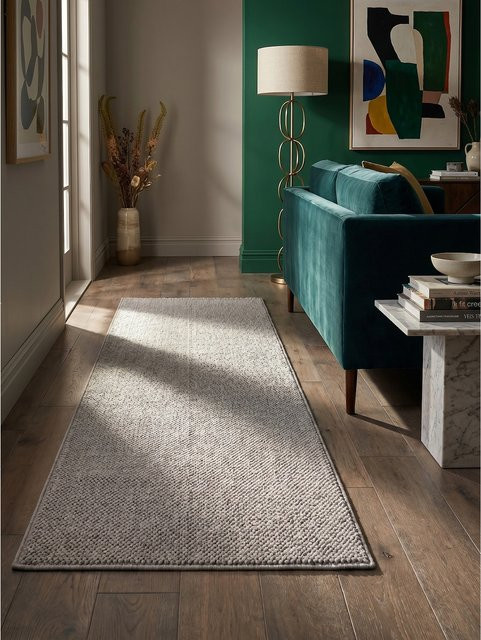 Kadima Design Flachgewebe-Teppich Berber-Tradition Silber Grau, B/T: 80 x 250 cm - Bild 1