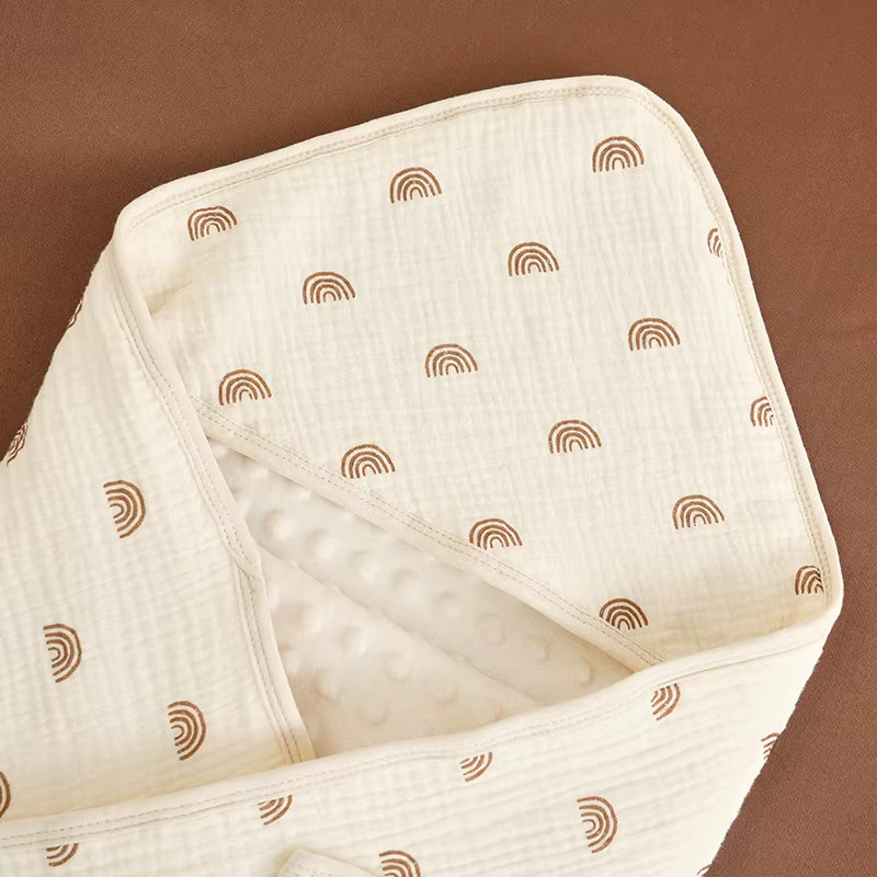 Baby Swaddle Decke aus reiner Baumwolle für Neugeborene mit niedlichem Cartoon-Design, dünne Sommerdecke für Babys, Unisex - Bild 2