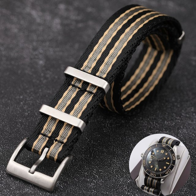 Uhrenarmband Nylon, 20 mm, Schwarz, Unisex - Bild 1