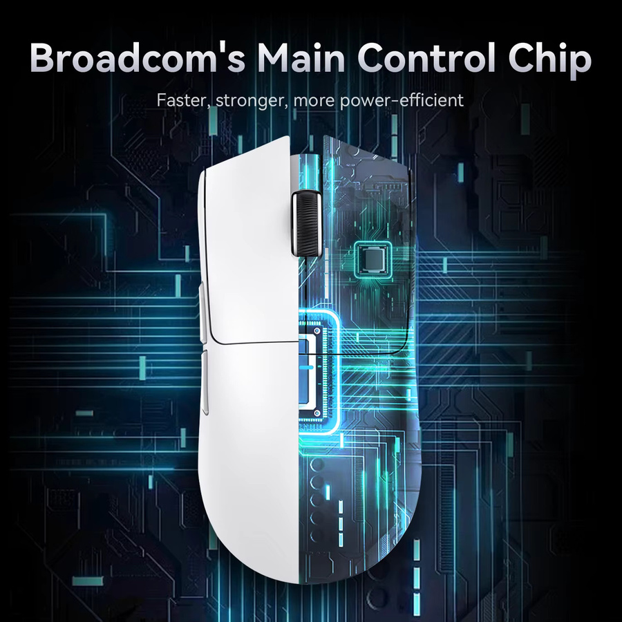Attack Shark X11 Tri-Mode Gaming-Maus mit magnetischer Ladestation, PixArt PAW3311-Sensor, 22K DPI, Bluetooth, 2,4 GHz und kabelgebunden, für PC und MAC, Weiß/Rot - Bild 6