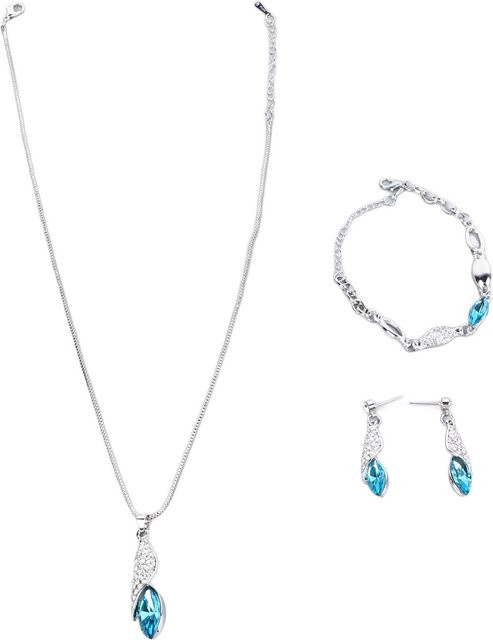 Neoglint Schmuck-Set, Legierung, Blau, Kristall, Damen - Bild 1