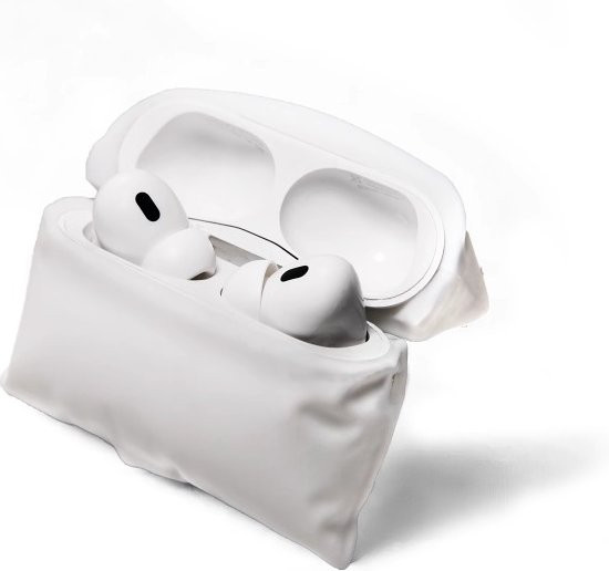 Silikon Schutzhülle für Apple AirPods Pro 3 in Weiß mit Kissenbezug-Design - Bild 1