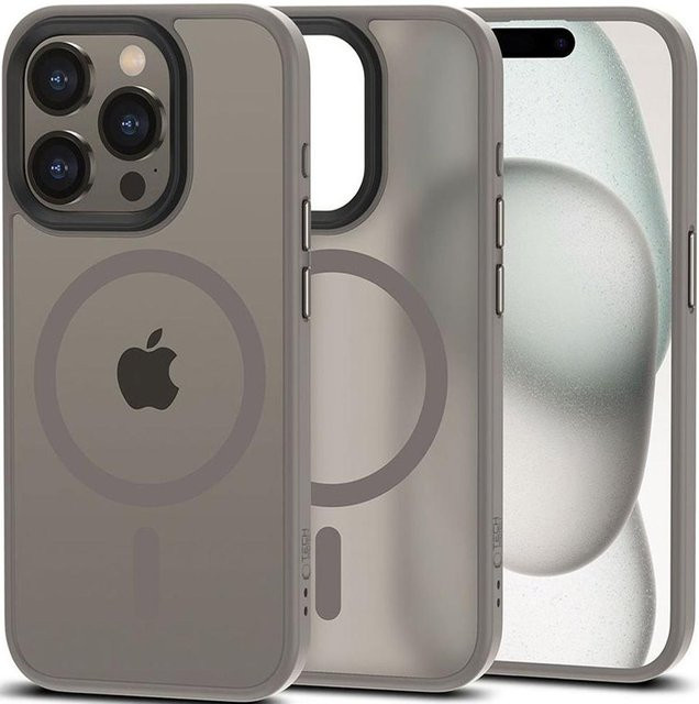 Tech-Protect Magmat MagSafe Schutzhülle für iPhone 15 Pro in Mattes Titan Grey - Bild 1