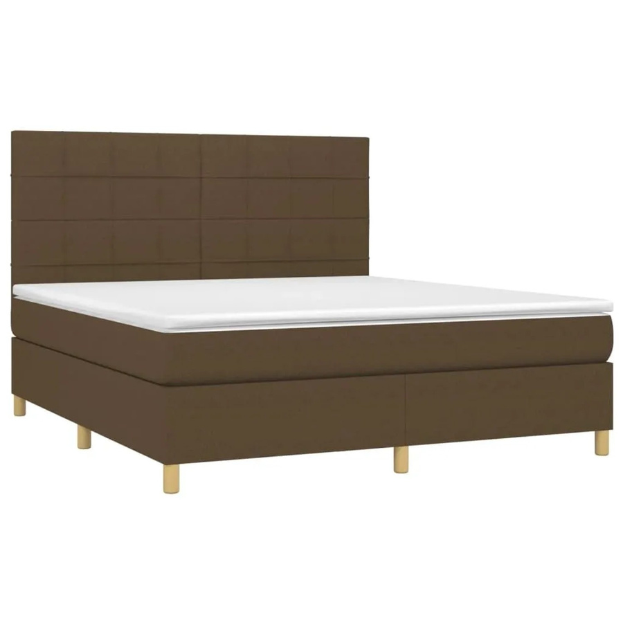 vidaXL Boxspringbett mit Matratze in Dunkelbraun, Hybridbett mit Taschenfederkern, B/T/H: 160 x 200 x 118 cm - Bild 2