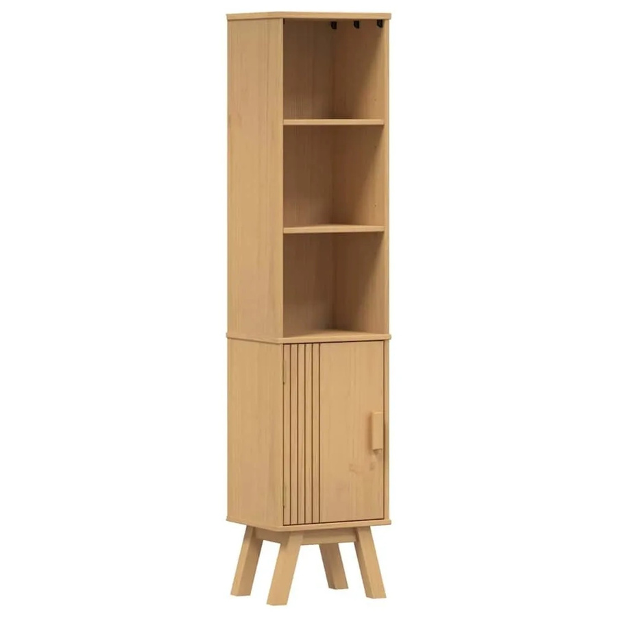 vidaXL Badezimmerschrank Olden in Braun mit Regalfächern und Türen, B/T/H: 35 x 30 x 159 cm - Bild 2