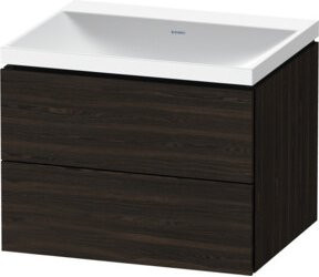 Duravit L-Cube Möbel-Set Wandhängend in Nussbaum Gebürstet mit 2 Schubladen B: 60 cm, T: 48 cm, H: 48 cm - Bild 1