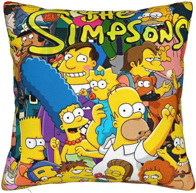Dekorative Kissenbezüge Bobble Home Simpsons Motiv, quadratisch, Mehrfarbig, Breite: 40,64 cm x Tiefe: 40,64 cm - Bild 1