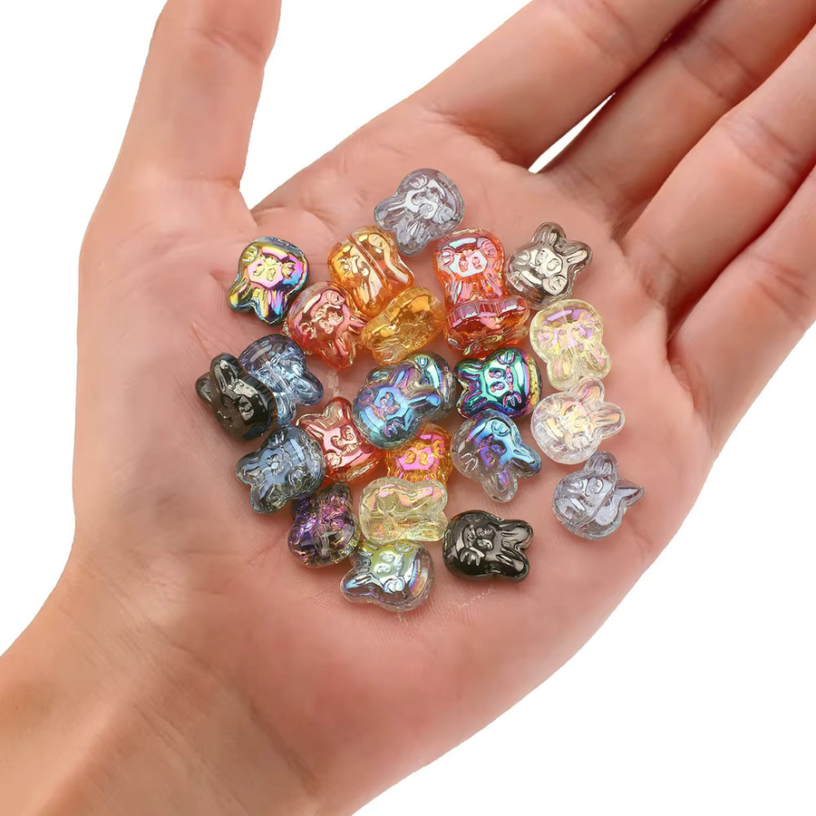 YUANZHIRUN Anhänger Kristallglas, Kaninchenform, 10 x 12 mm, Unisex - Bild 2
