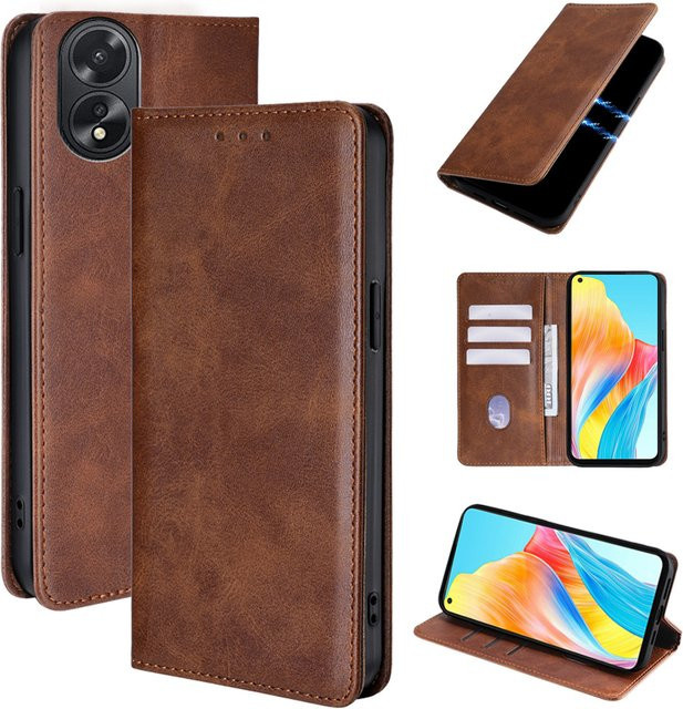 Business Leder Flip-Cover Schutzhülle für Honor X90 X80 X70 Pro Plus in Braun - Bild 1