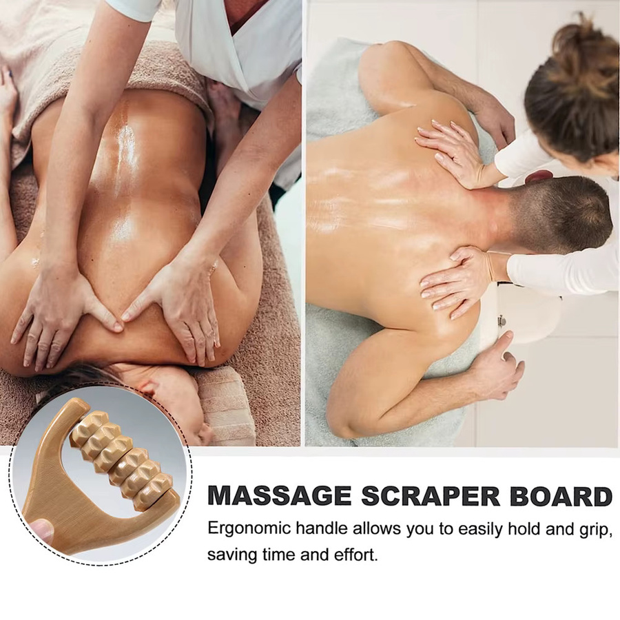 QVQVQV Massageroller aus Holz, 2/4 Stück, Unisex, für Hände und Körper - Bild 3