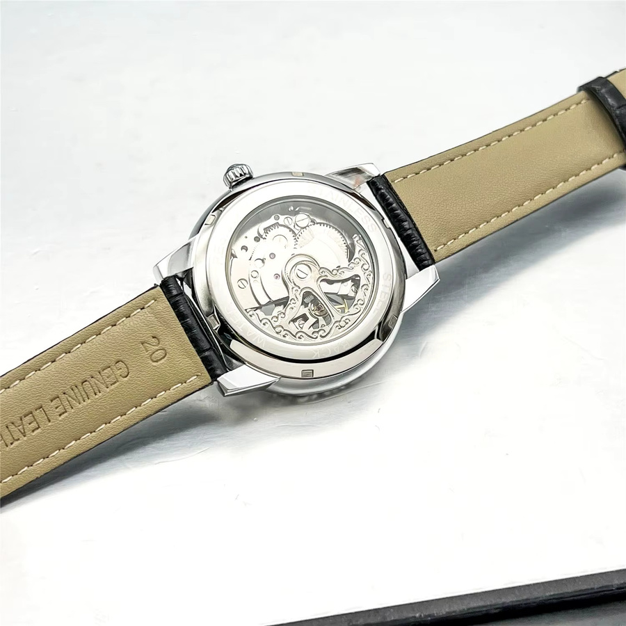 AOKULASIC Armbanduhr Automatik, Leder, Roségold, Herren - Bild 2