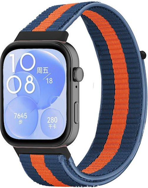 Armband für HUAWEI WATCH FIT 3, Nylon Loop, Grau, Unisex - Bild 1