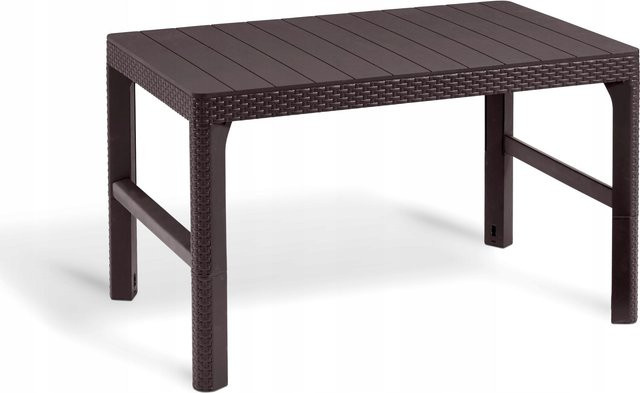Verstellbarer 2in1 Gartentisch von Keter für Terrasse und Balkon in Dunkelbraun - Bild 1