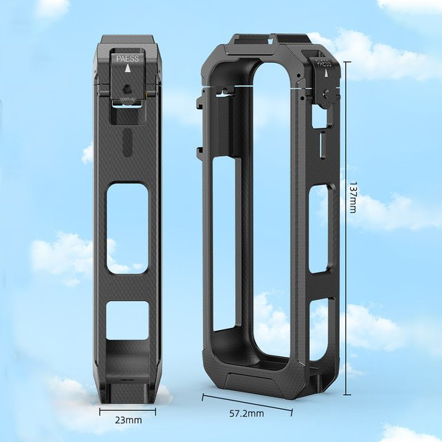 Insta360 X5 Action-Kamera Schutzhülle mit magnetischem Schnellverschluss-Interface und Erweiterungshalterung in Schwarz - Bild 1