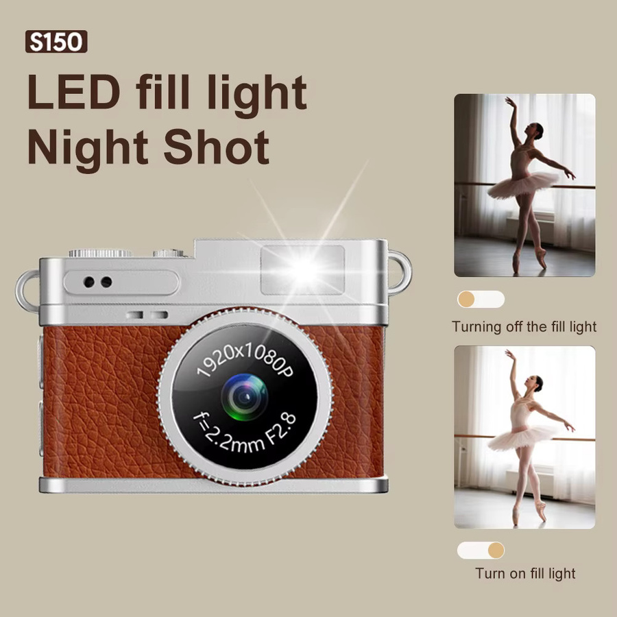 Ockkic Retro CCD Digitalkamera in Braun mit 1080P Auflösung und Bildschirm als tragbarer Mini Camcorder für Indoor und Outdoor - Bild 5
