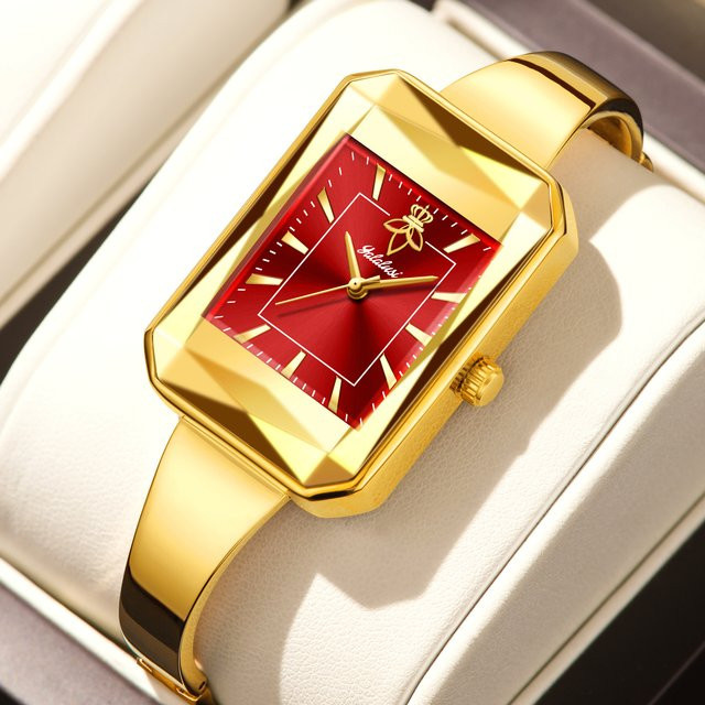 YaLaLuSi Armbanduhr, Quarzuhr, Zinklegierung, Gold, Damen, rechteckig - Bild 1