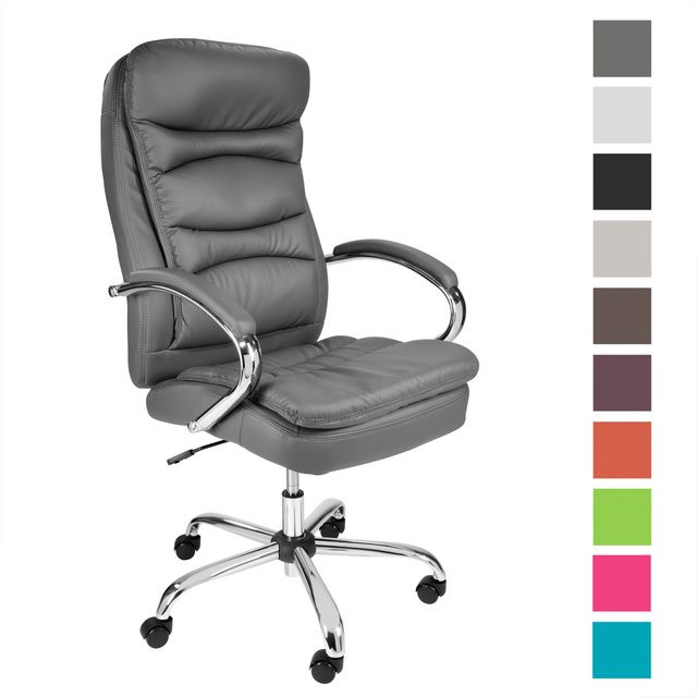 TPFLiving Premium XXL-Bürostuhl QUEENS Executive Chair aus Kunstleder in Grau, belastbar bis 210 kg - Bild 1