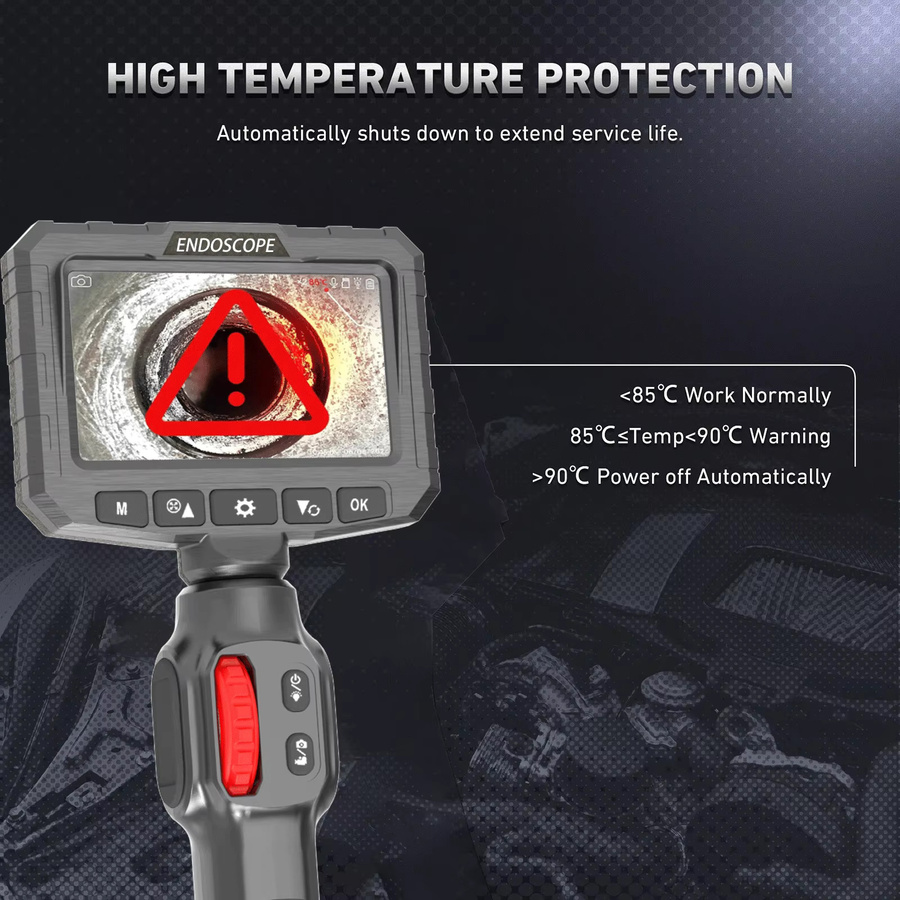 LAFOCH HD Industrie Endoskop Kamera mit 4,3 Zoll IPS Bildschirm, IP67 wasserdicht, 200W Rohr- und Kanalinspektionskamera für Auto und Technik - Bild 2