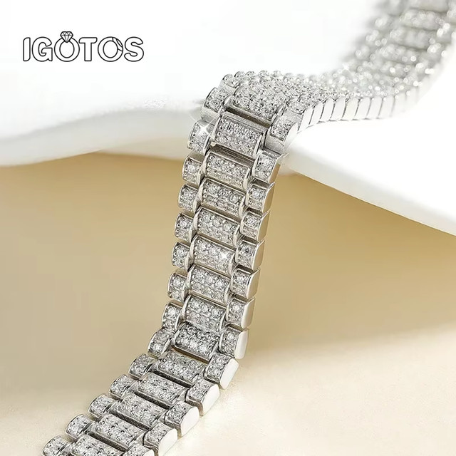 IGOTOS Uhrenkettenarmband, 925 Silber, Moissanit, Unisex - Bild 1