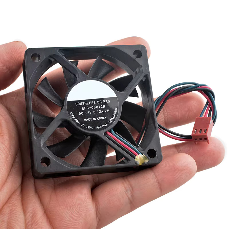 ANCHAOPU Gehäuse-CPU-Lüfter EFB-06C12M in Schwarz, 60 mm, B/T/H: 60 x 60 x 15 mm, DC12 V, 0,12 A, 3-polig - Bild 5