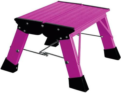 Krause Treppy PlusLine Aluminium Doppel-Klapptritt in Pink mit einer maximalen Arbeitshöhe von 2,20 m - Bild 1