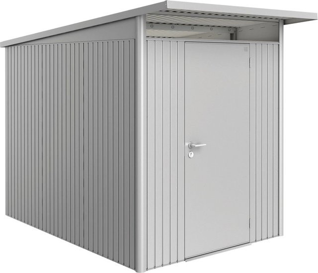 Biohort Gerätehaus AvantGarde mit Standardtür und Pultdach in Silber Metallic, B/H/T: 174 x 218 x 254 cm - Bild 1
