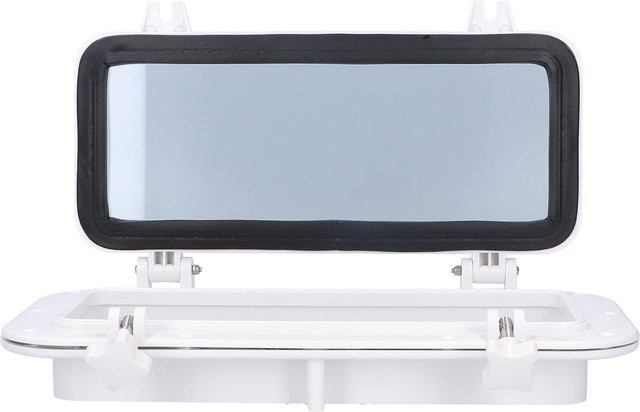 Aimo Rechteckiges Bullauge aus gehärtetem Glas für Marineboot Yacht und Wohnmobil in Weiß oder Schwarz, B: 7,78 Zoll x H: 15,34 Zoll - Bild 1
